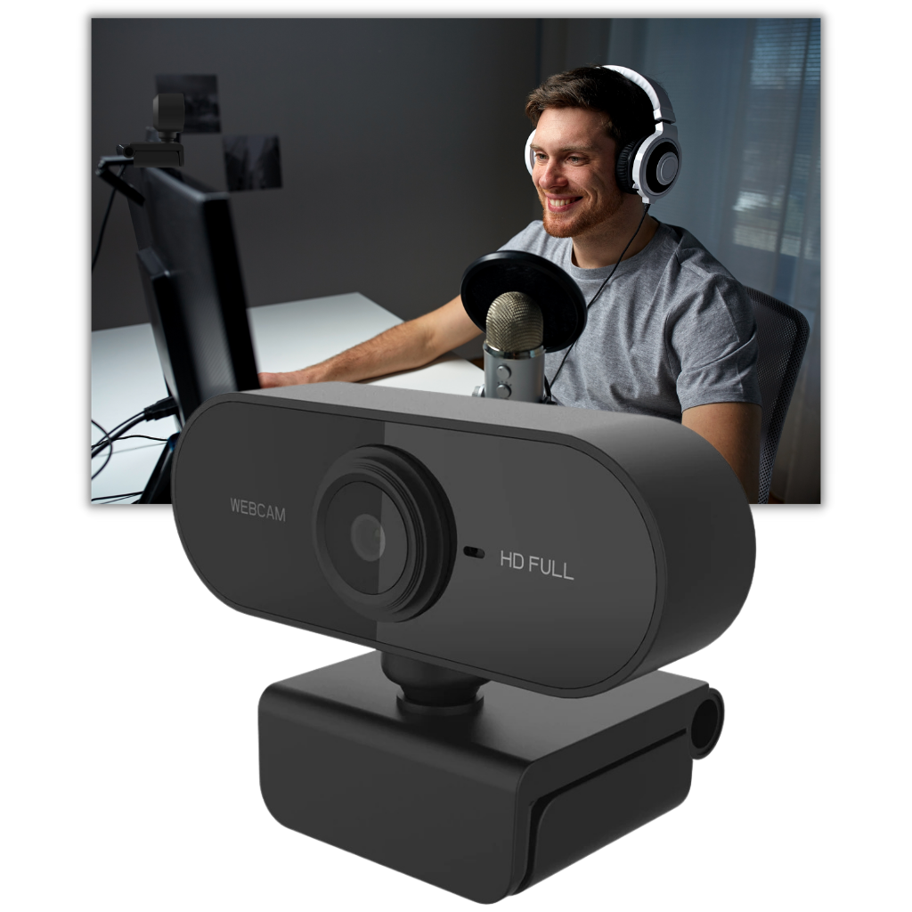 Roterende 1080p HD USB-webkamera med mikrofon - Ozerty
