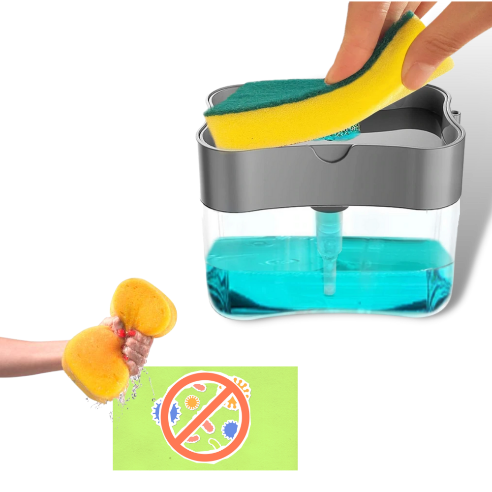 Oppvaskmiddeldispenser med svampholder - Ozerty
