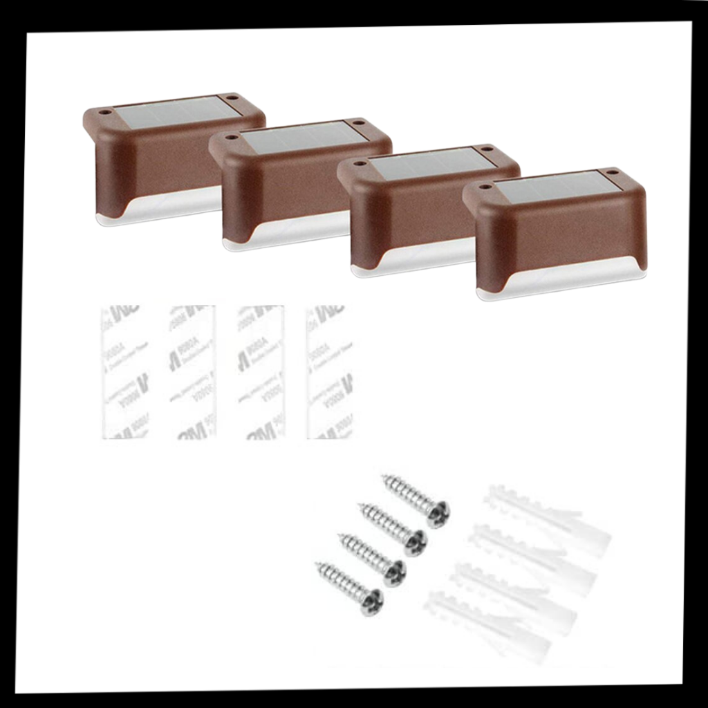 Solcelle LED-lys til trapper (4 stk)