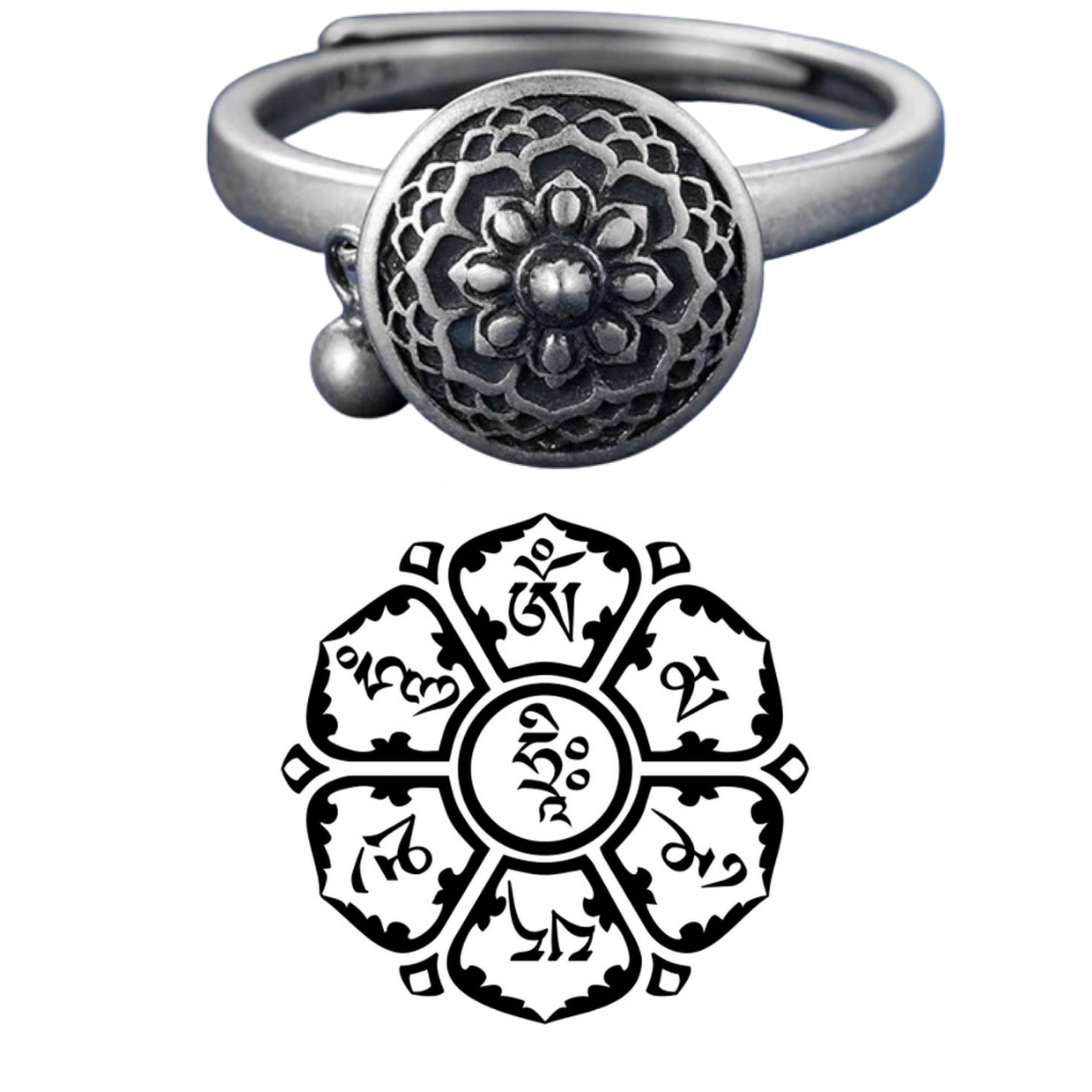 Spinnende buddhistisk mantra ring for kvinner - Ozerty