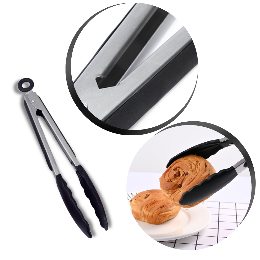 Grilltang i rustfritt stål med silikongrep - Ozerty