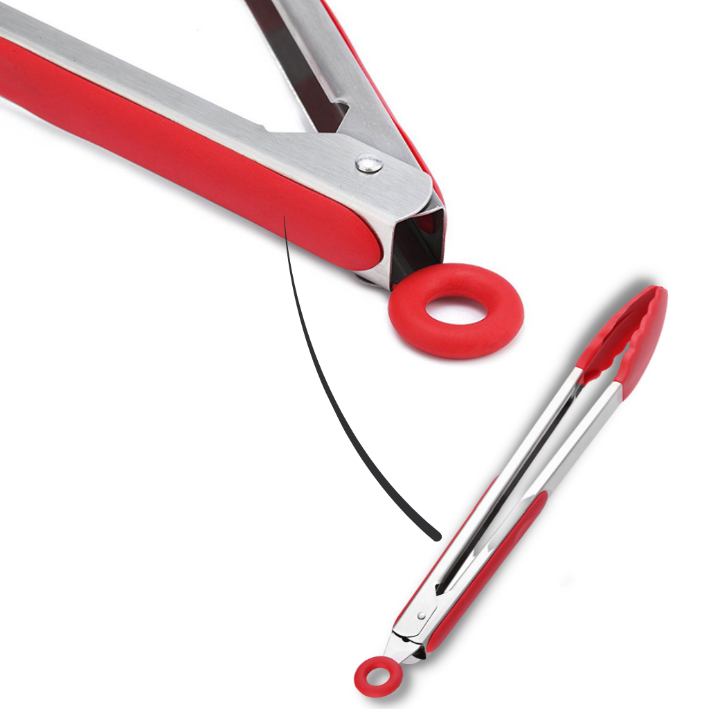 Grilltang i rustfritt stål med silikongrep - Ozerty