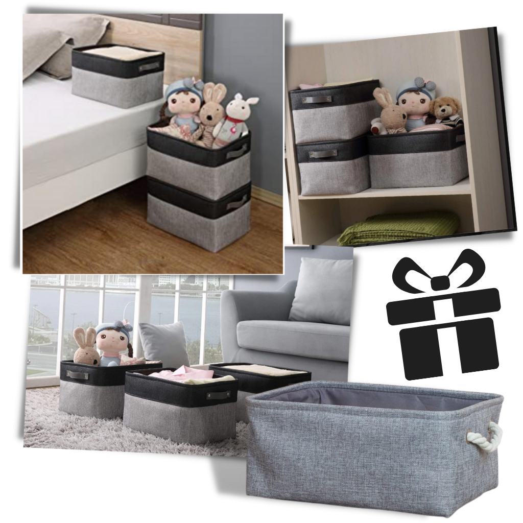 Stylish linen basket with rope handle