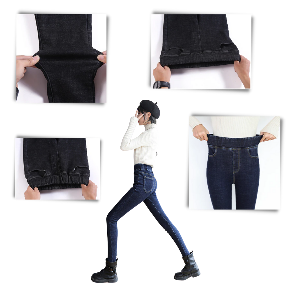 Jeggings for kvinner med termisk fleece - Ozerty