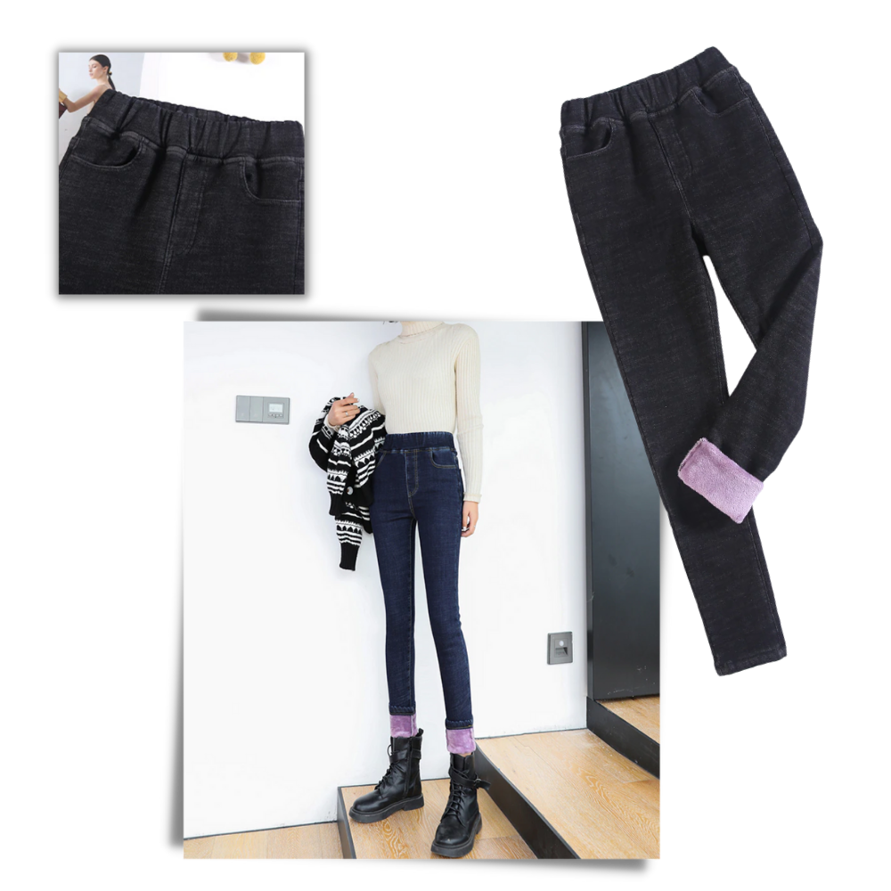 Jeggings for kvinner med termisk fleece - Ozerty