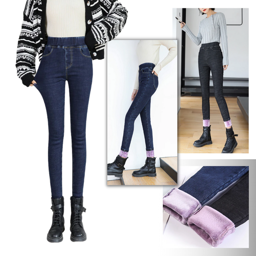 Jeggings for kvinner med termisk fleece - Ozerty