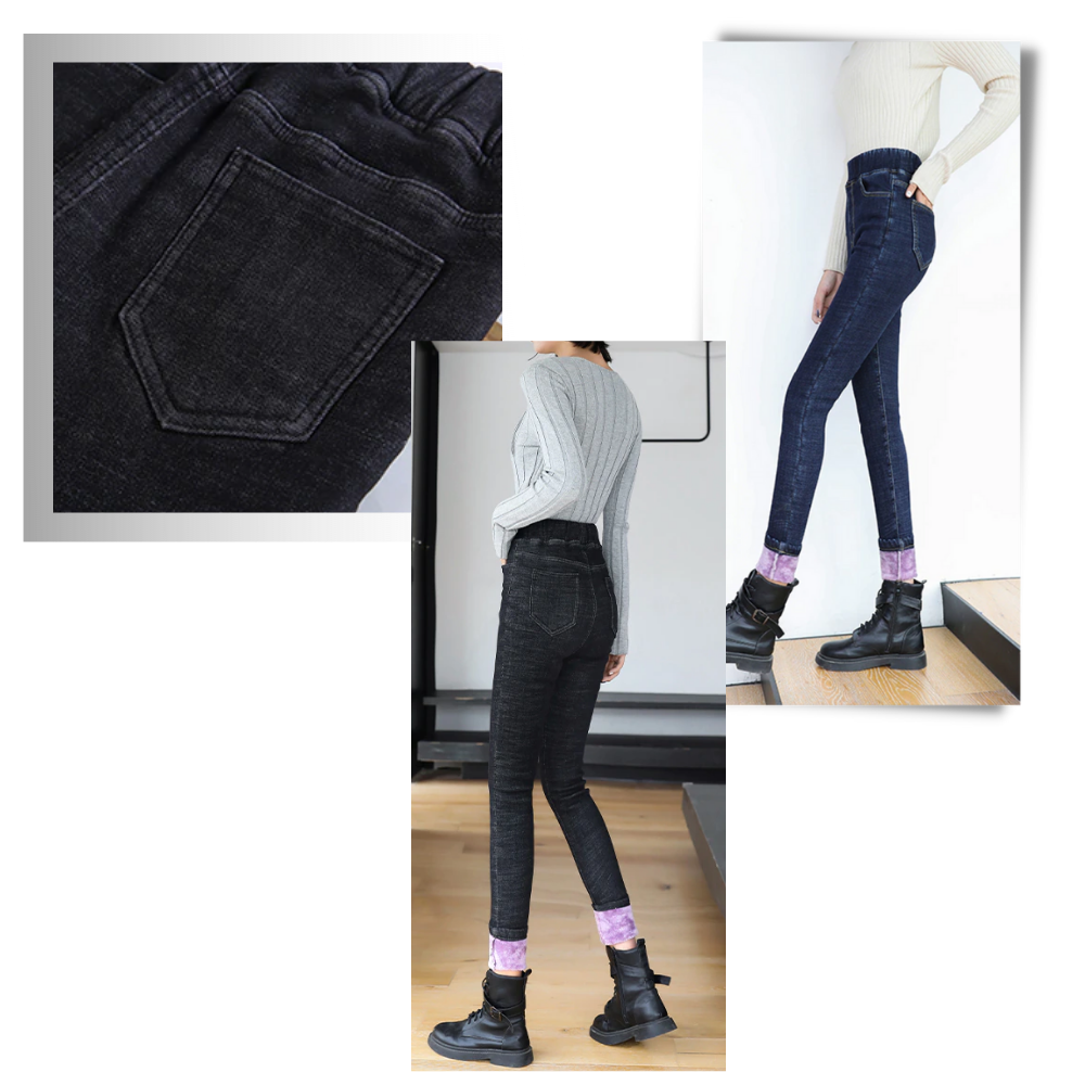 Jeggings for kvinner med termisk fleece - Ozerty