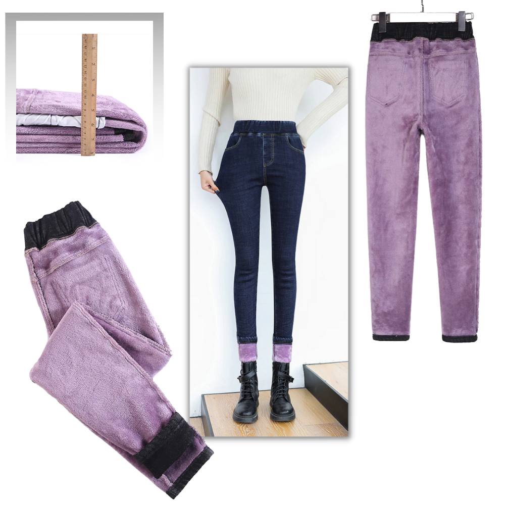 Jeggings for kvinner med termisk fleece - Ozerty