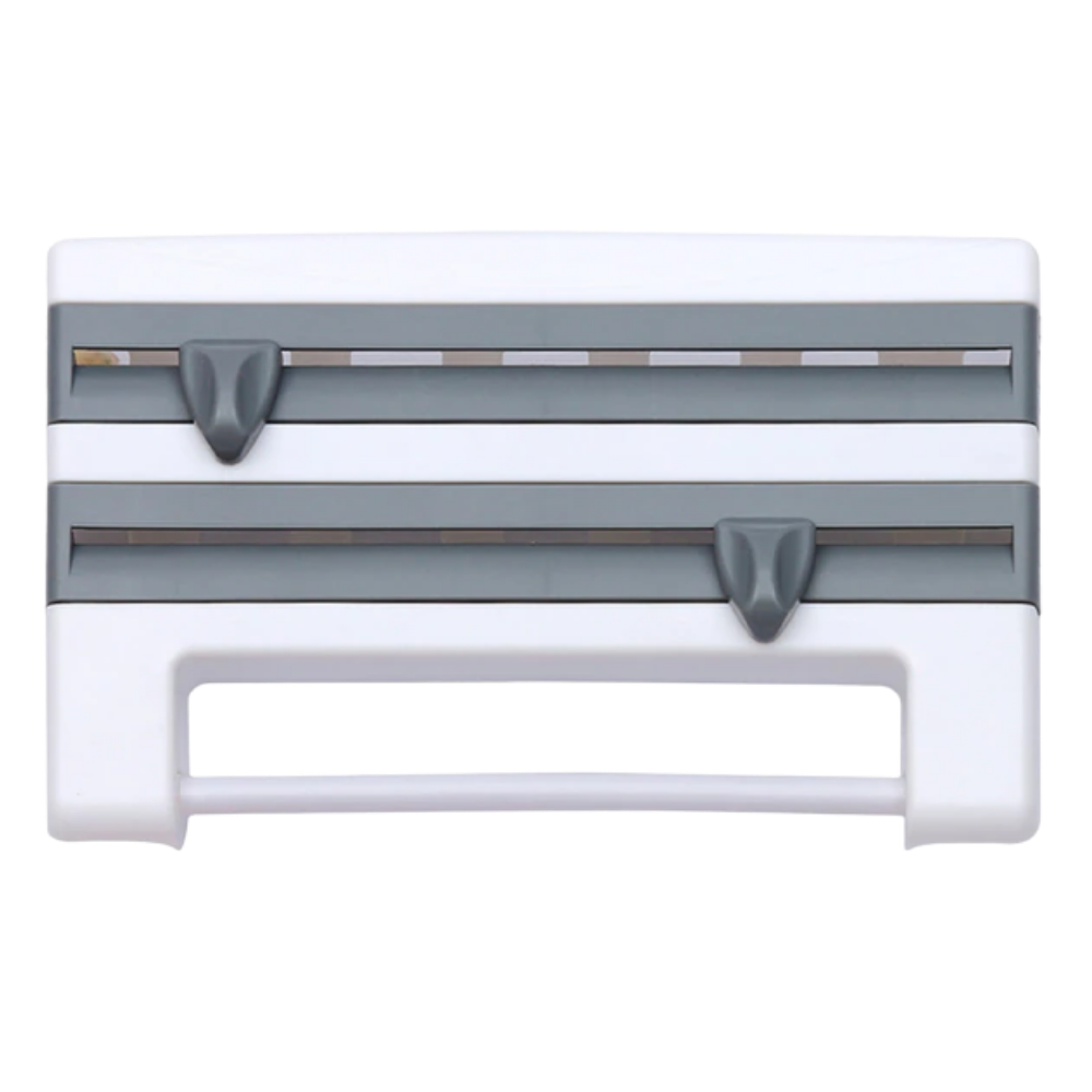 4-in-1 wall-mounted holder for plastic film and paper towels