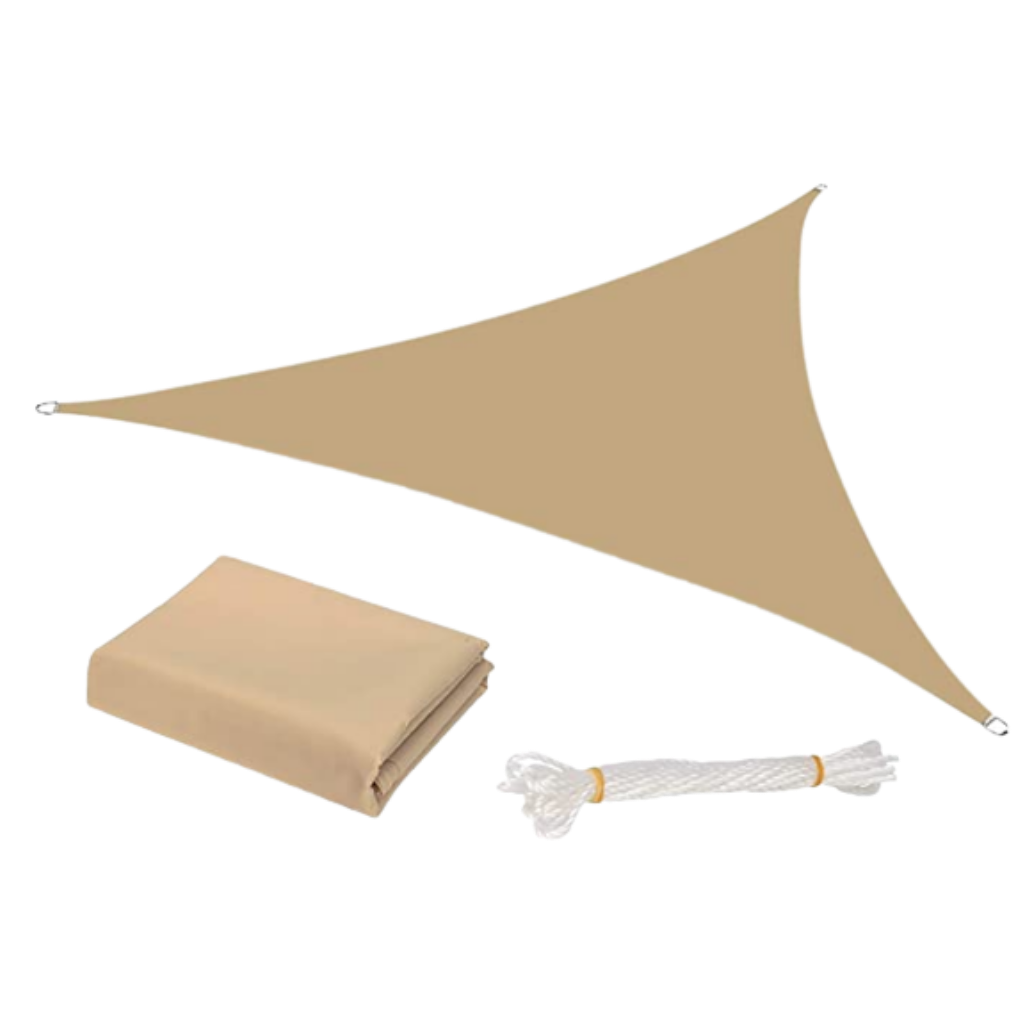 Water resistant triangular sun sail