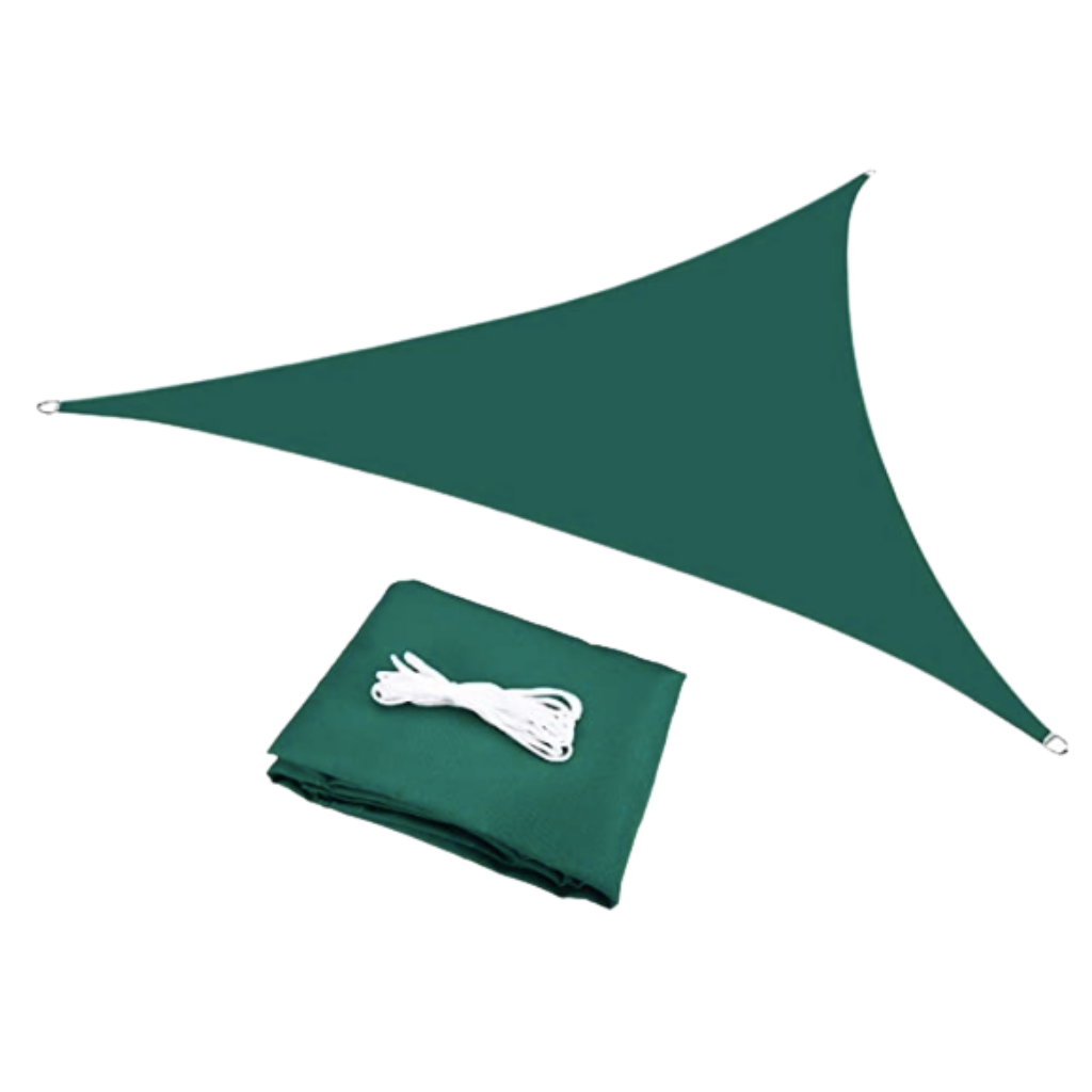 Water resistant triangular sun sail