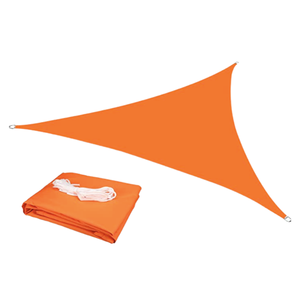 Water resistant triangular sun sail