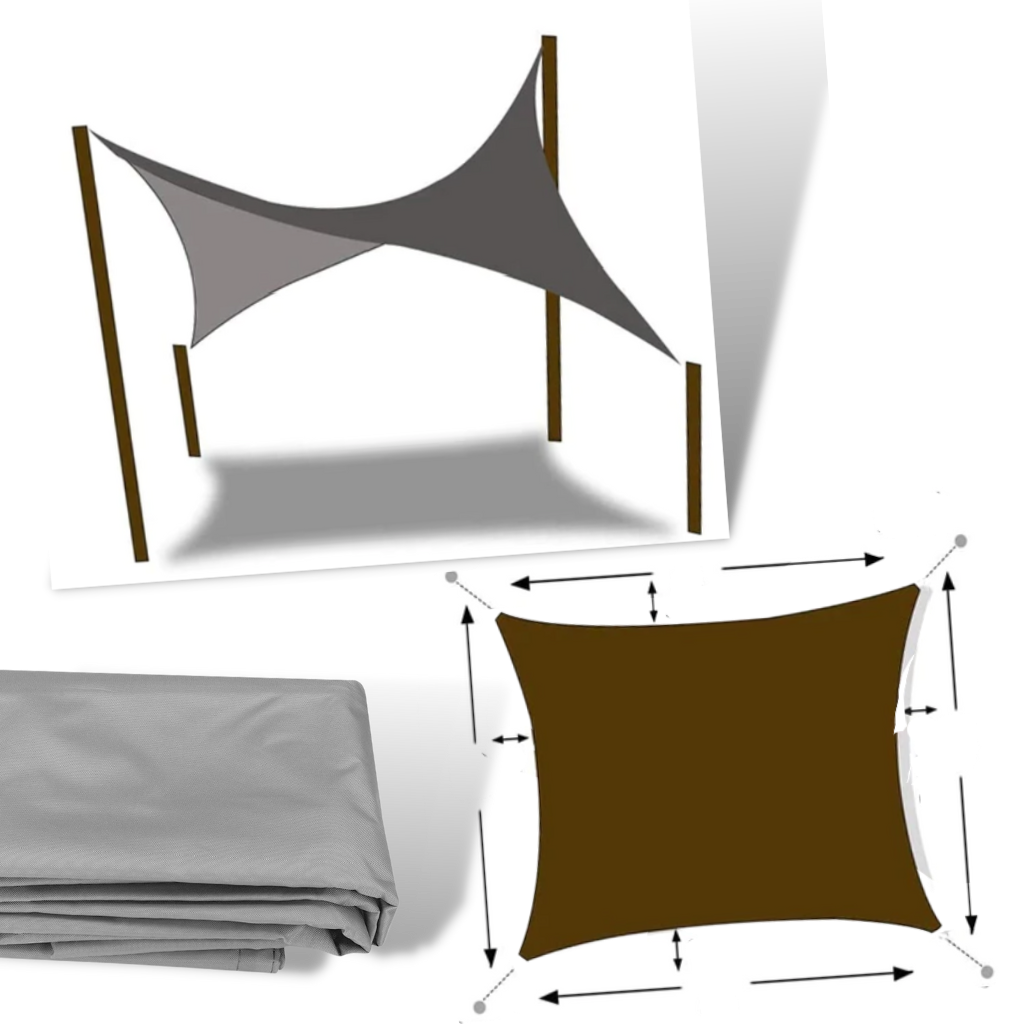 Værbestandig rektangulært solseil - Ozerty