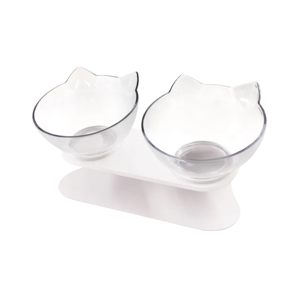 Forhøyet komfortskål for katter
 -Gjennomsiktig/Dobbel - Ozerty