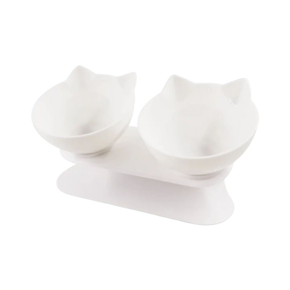 Forhøyet komfortskål for katter
-Hvit/Dobbel - Ozerty