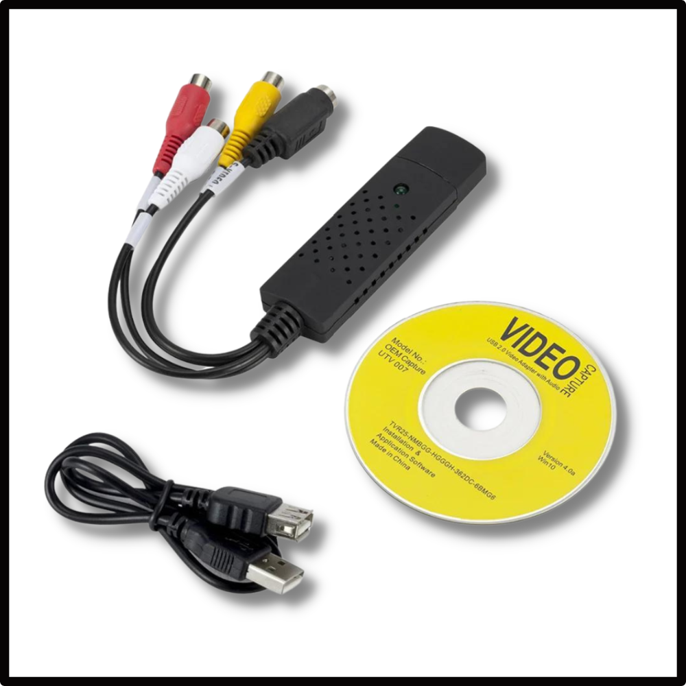 USB 2.0 Easier Cap Video TV DVD VHS DVR-adapter for enklere videoopptak
- Ozerty