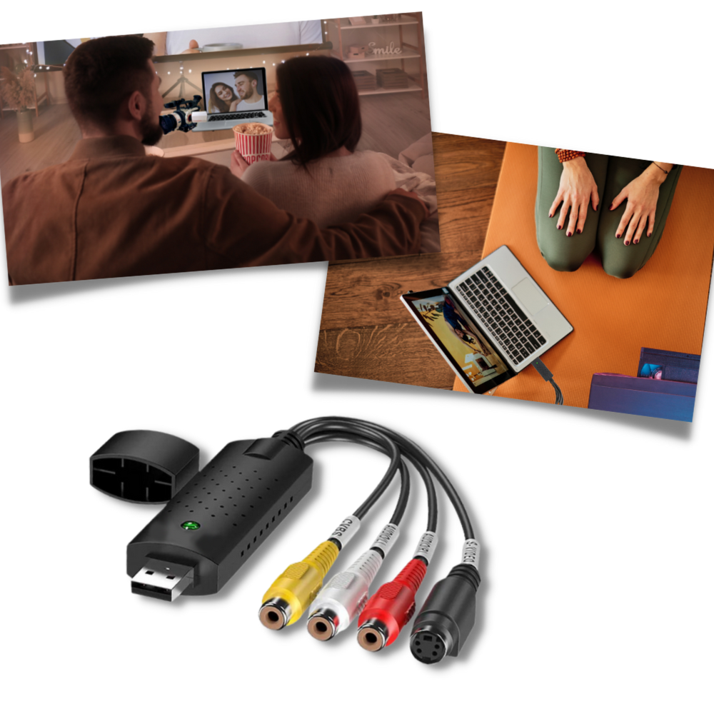 USB 2.0 Easier Cap Video TV DVD VHS DVR-adapter for enklere videoopptak
- Ozerty