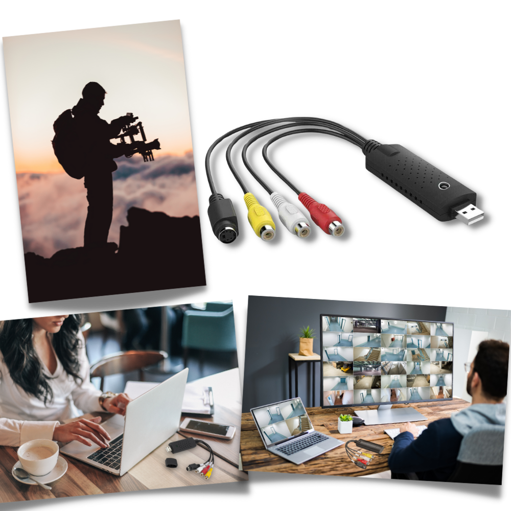 USB 2.0 Easier Cap Video TV DVD VHS DVR-adapter for enklere videoopptak
- Ozerty