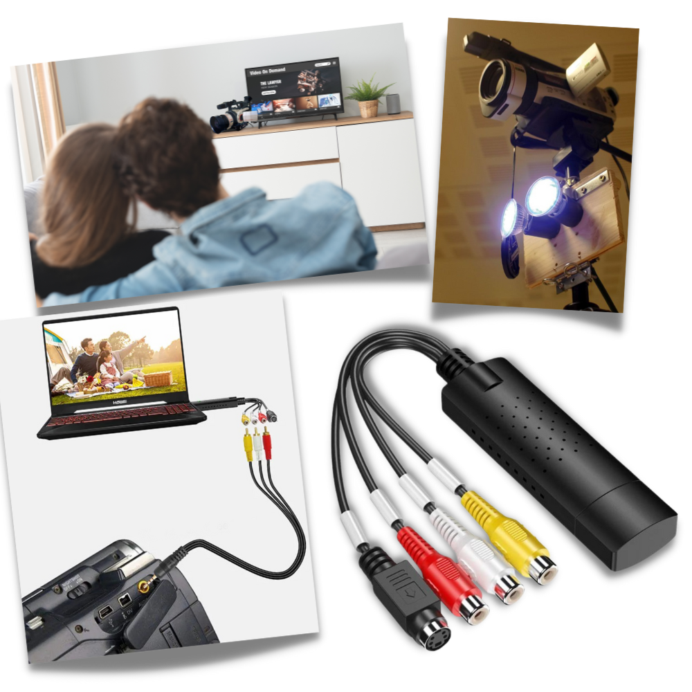 USB 2.0 Easier Cap Video TV DVD VHS DVR-adapter for enklere videoopptak
- Ozerty