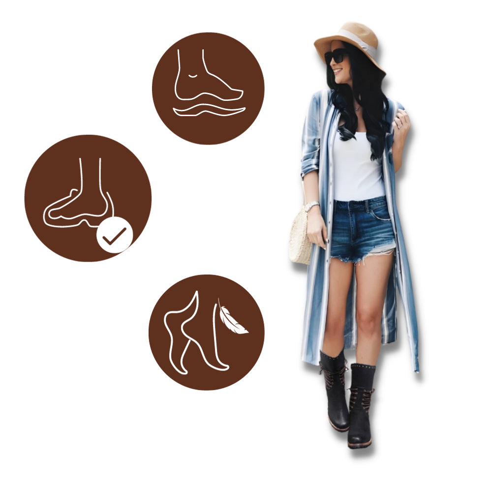 Vintage ankelstøvler i PU-lær
- Ozerty