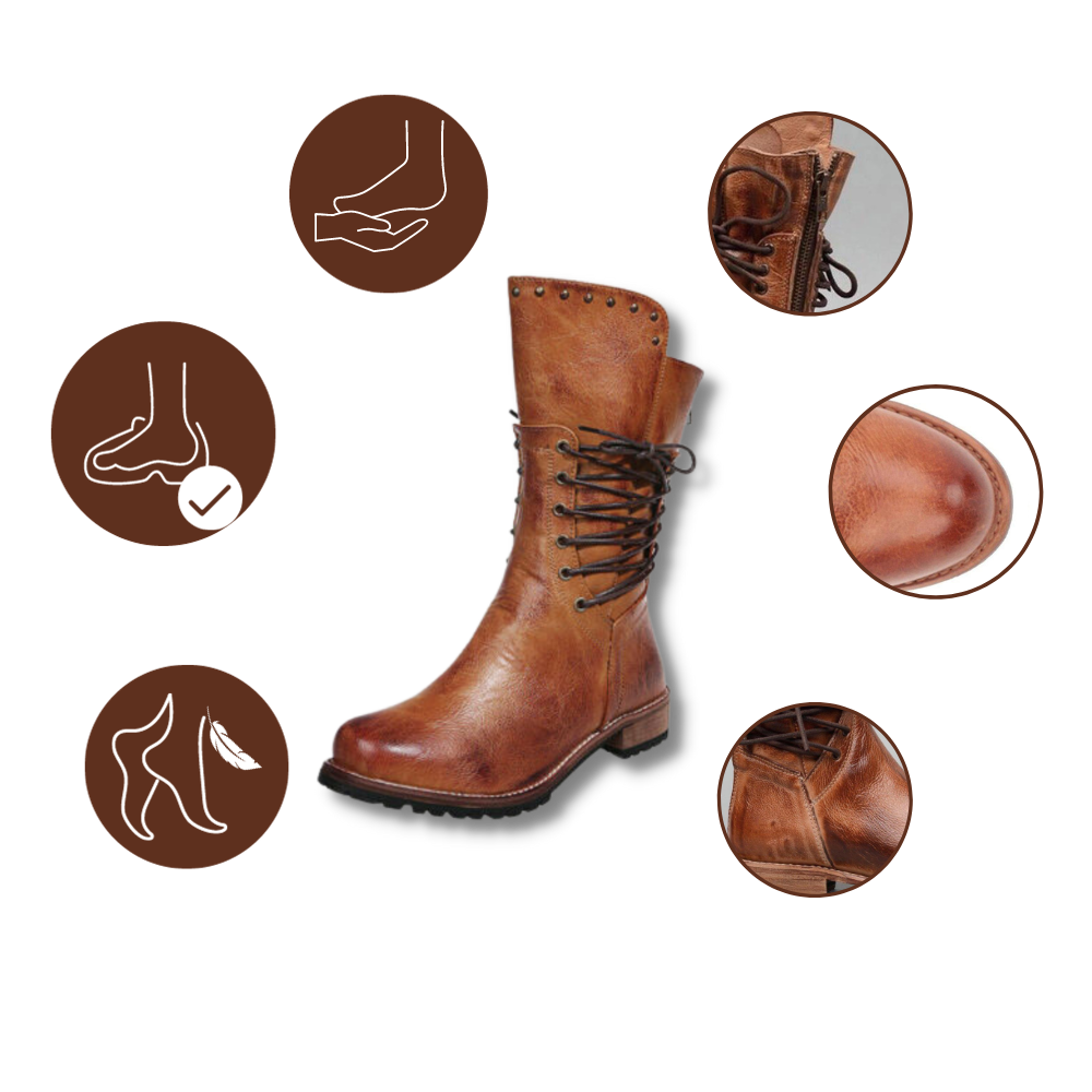 Vintage ankelstøvler i PU-lær
- Ozerty