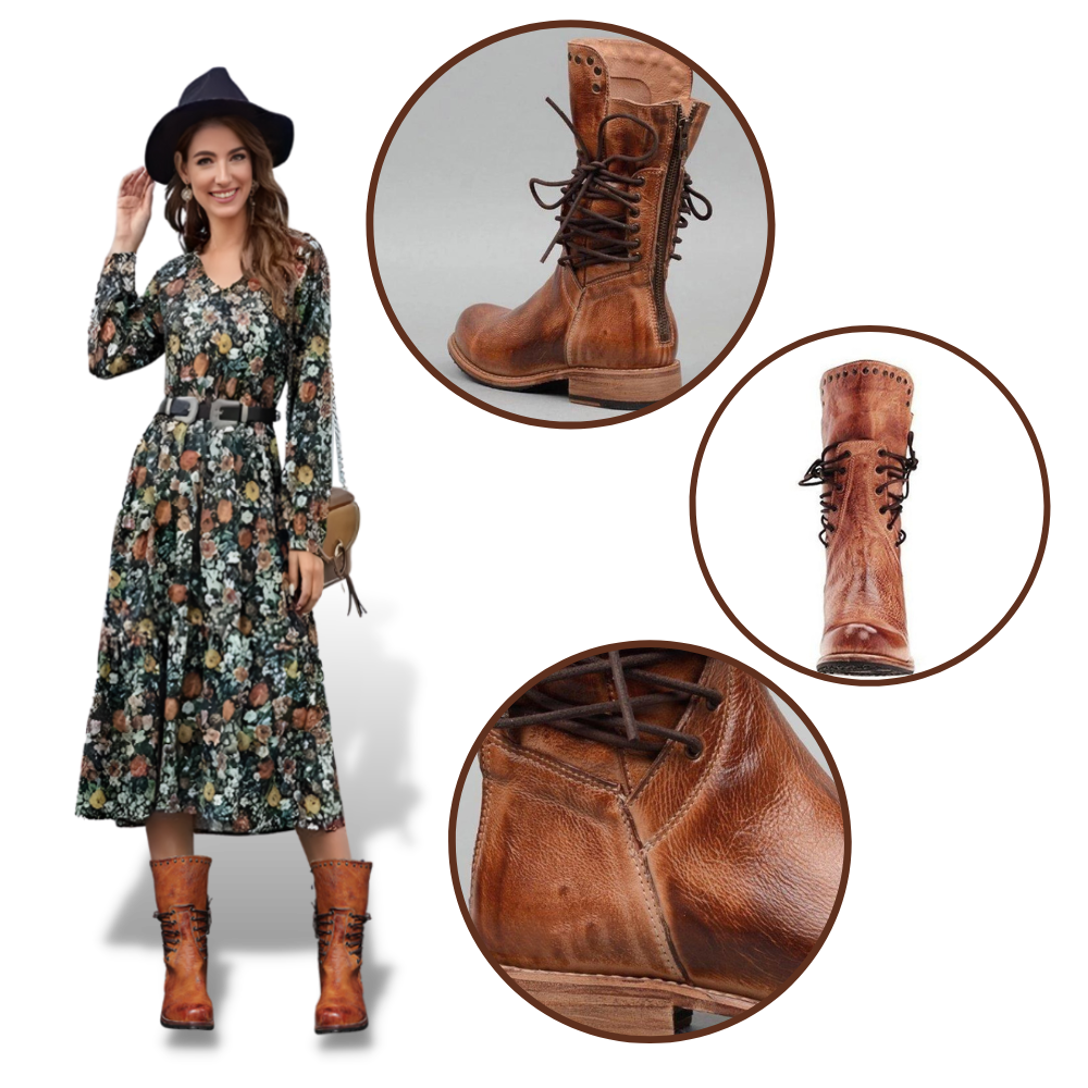 Vintage ankelstøvler i PU-lær
- Ozerty