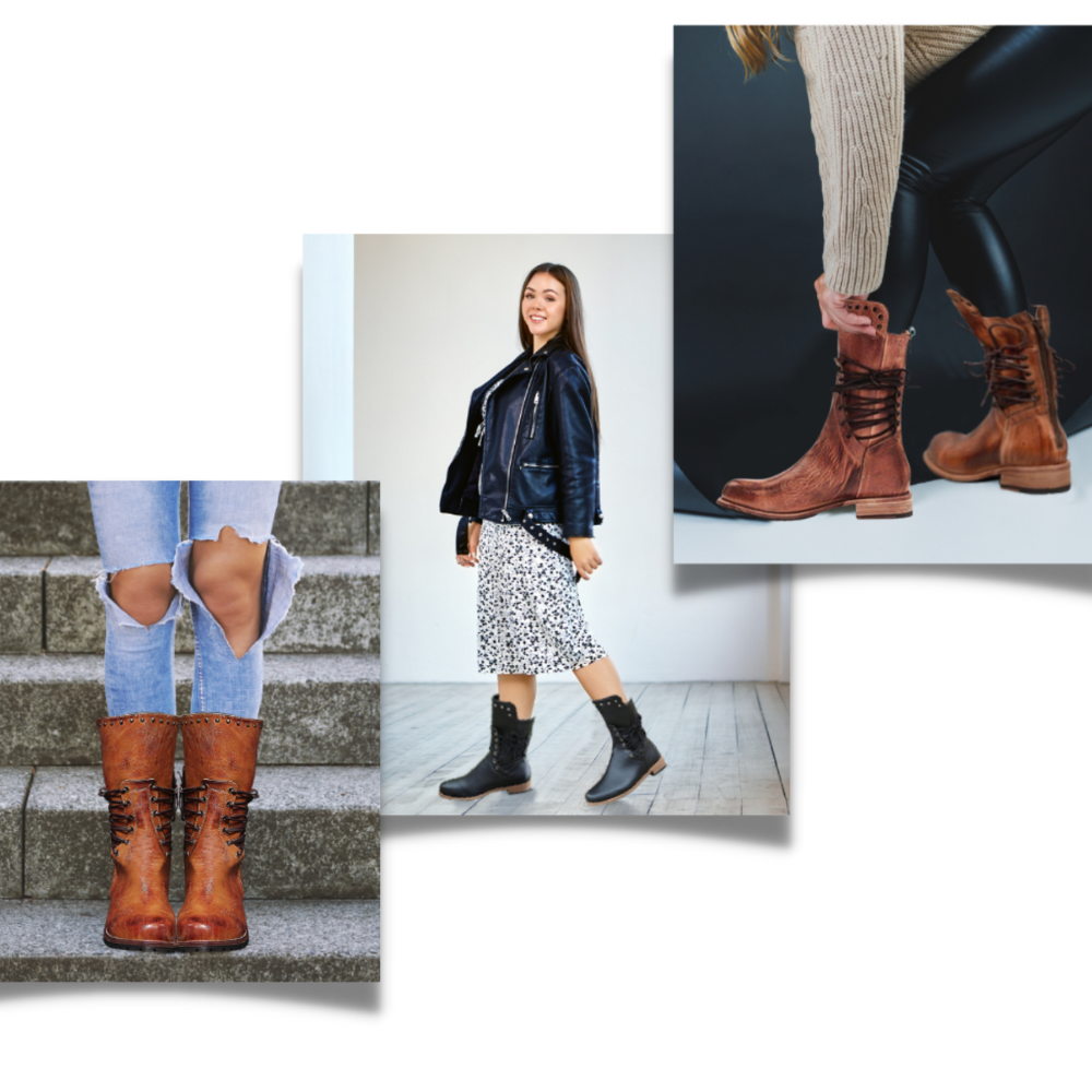 Vintage ankelstøvler i PU-lær
- Ozerty