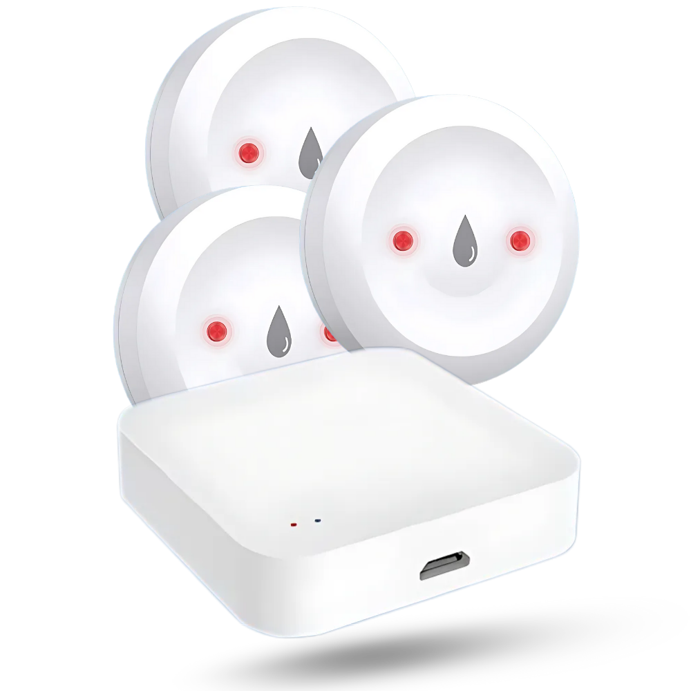 LeakLock Trådløs Sensor -3 Vannlekkasjesensorer med Wi-fi-Hub - Ozerty