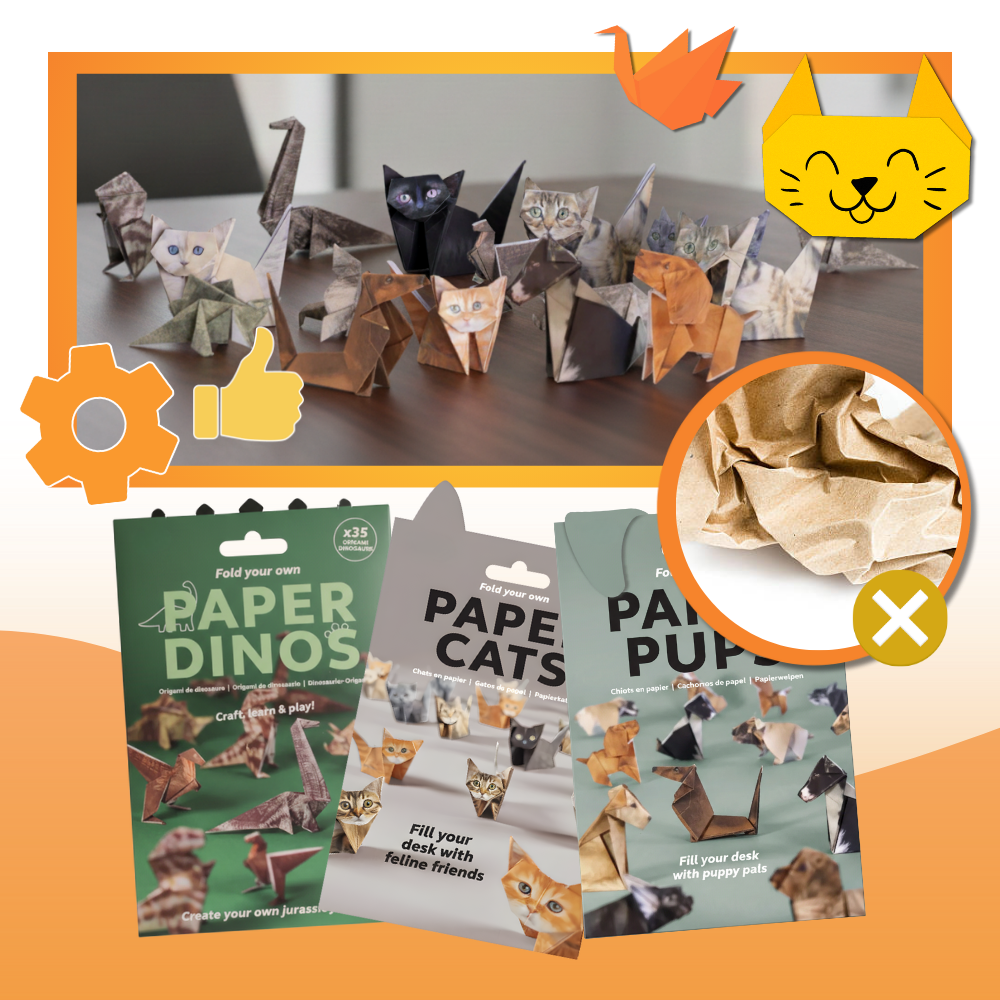 3D Kjæledyr Origamipapir - Ozerty