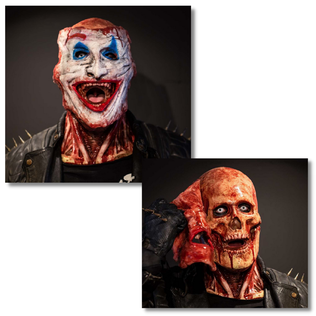 Realistisk dobbel halloween maske - Ozerty