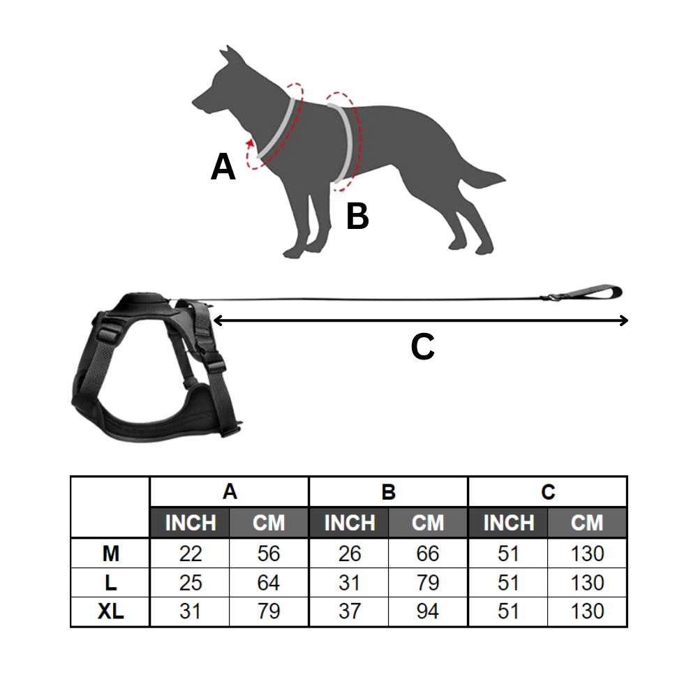 Justerbart og ergonomisk sett med hundesele og bånd

 - Ozerty