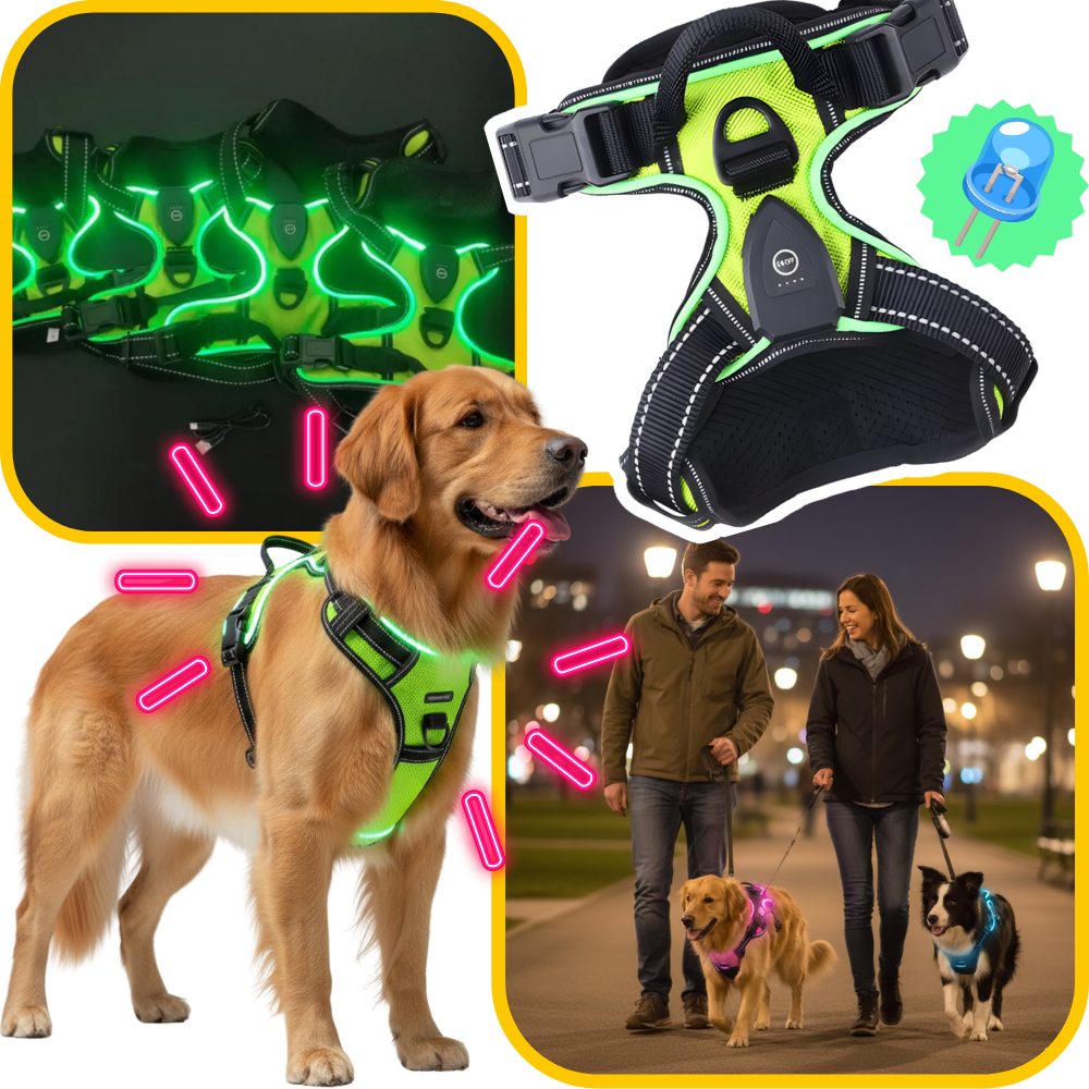 Blinkende LED-Hundesele - Ozerty