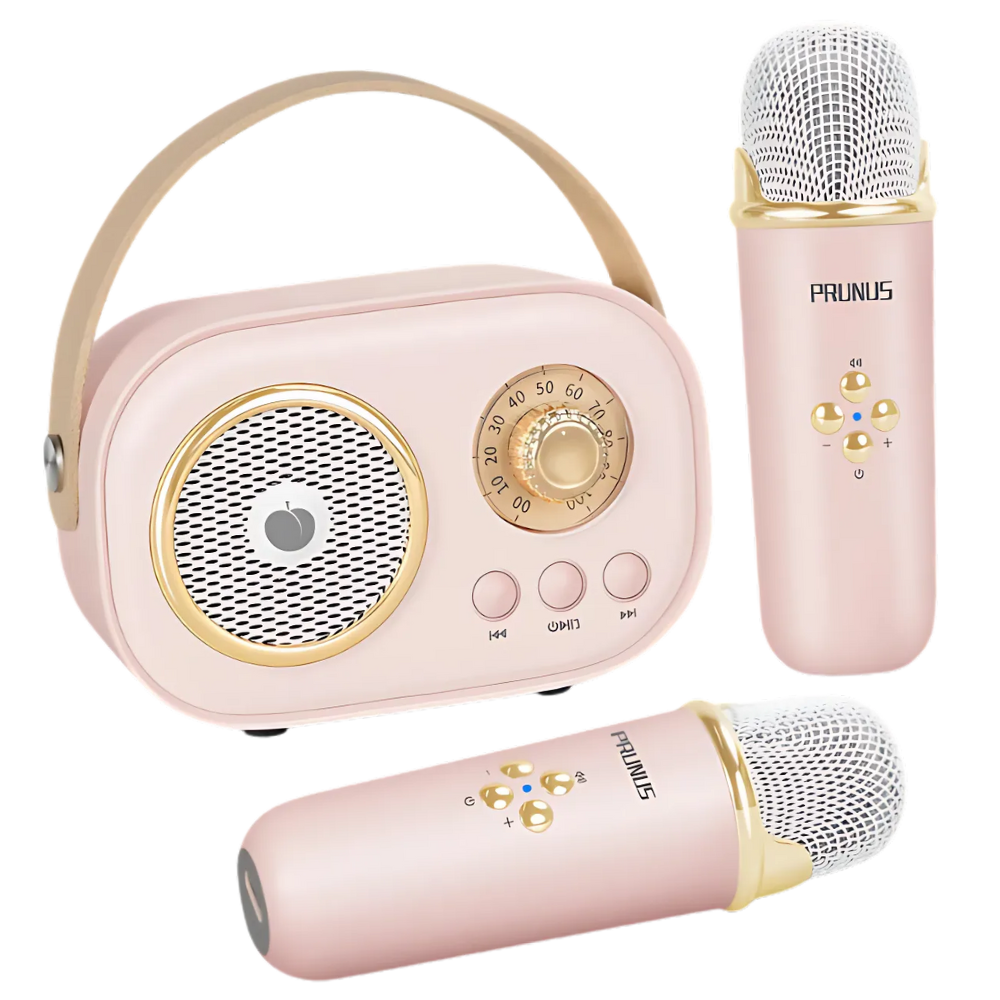 Bluetooth-Mini-Karaoke For Barn Med Dobbel Mikrofon  -Rose - Ozerty