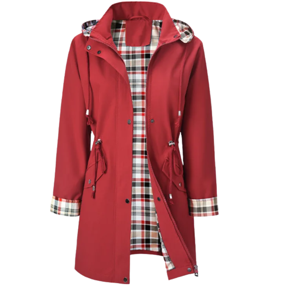 Elegant og Vanntett Trenchcoat -Rød - Ozerty