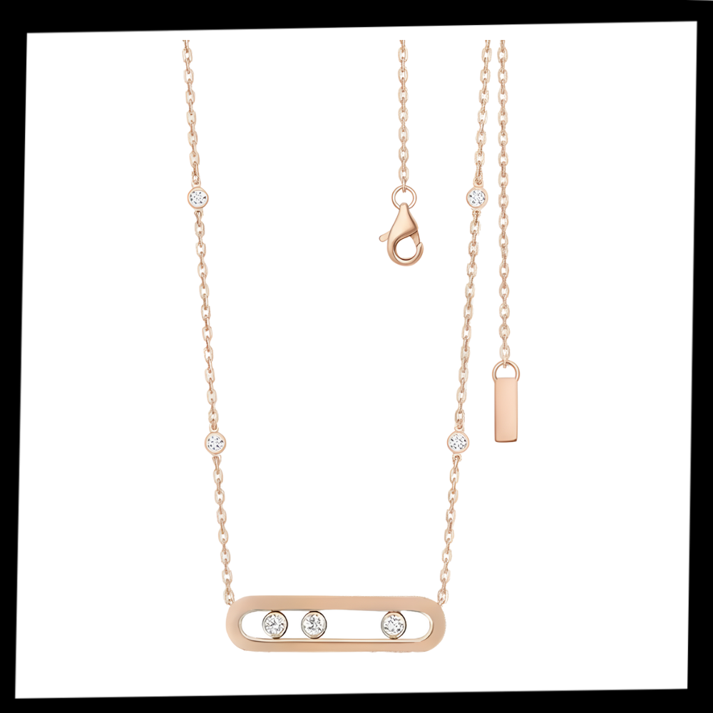 Klassisk Halskjede Med Tre Steiner - Ozerty