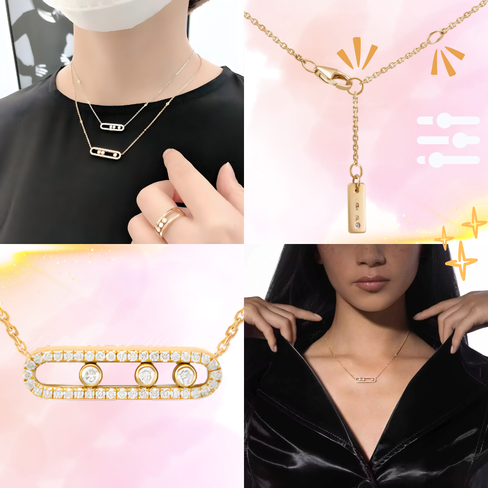 Klassisk Halskjede Med Tre Steiner - Ozerty