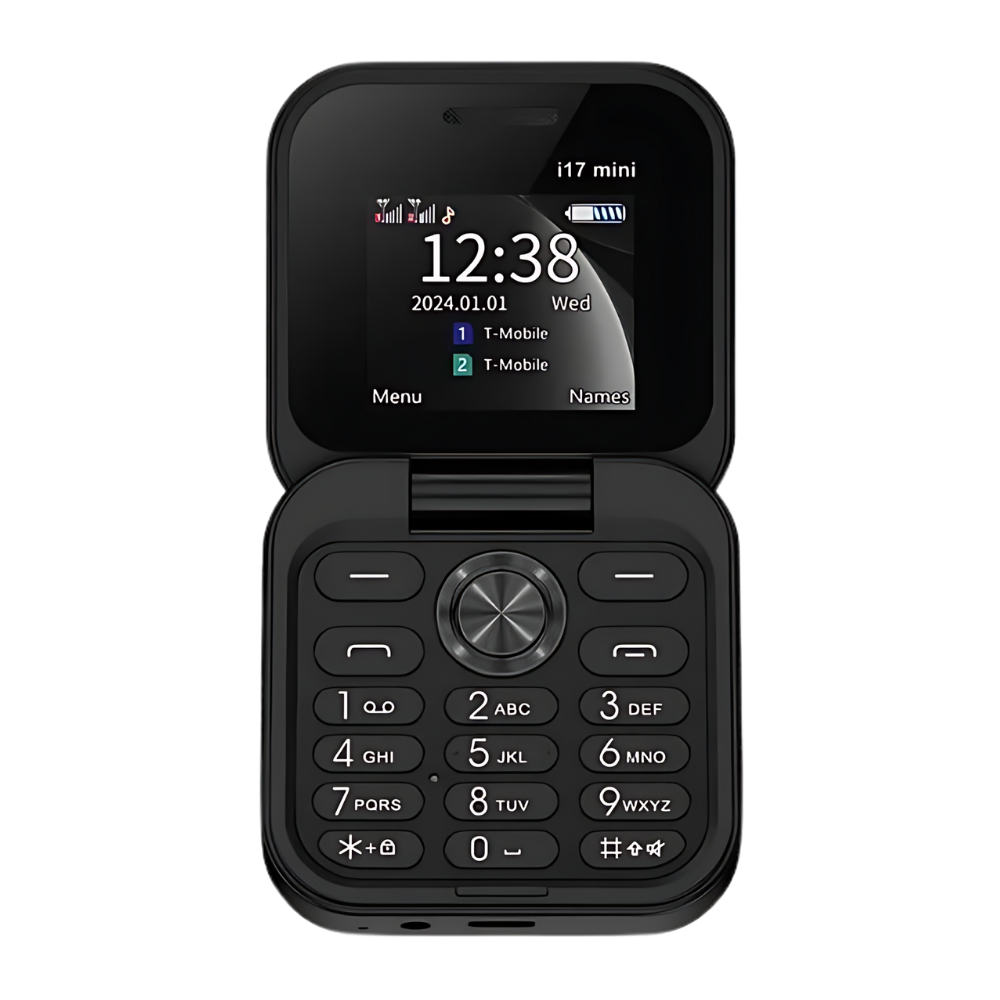 Liten sammenleggbar mobiltelefon med dobbelt sim-kort

 -I17 Pro/Svart - Ozerty