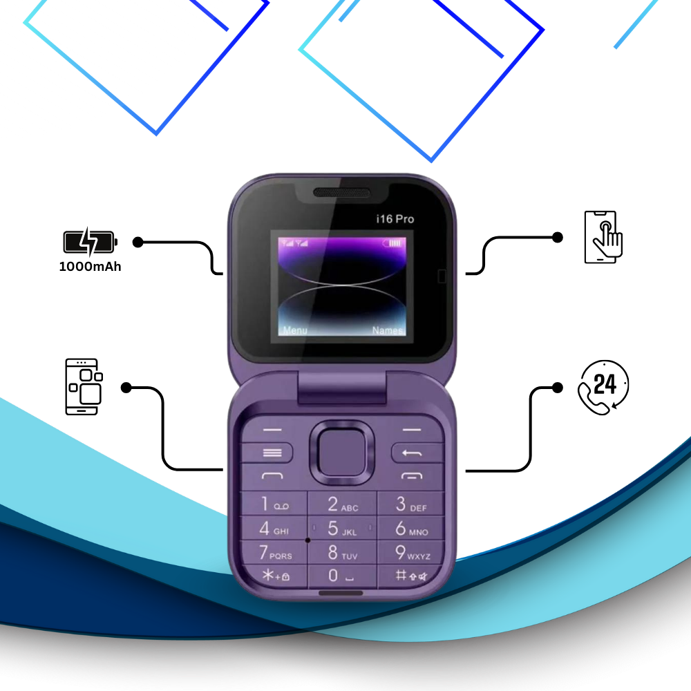 Liten sammenleggbar mobiltelefon med dobbelt sim-kort

 - Ozerty