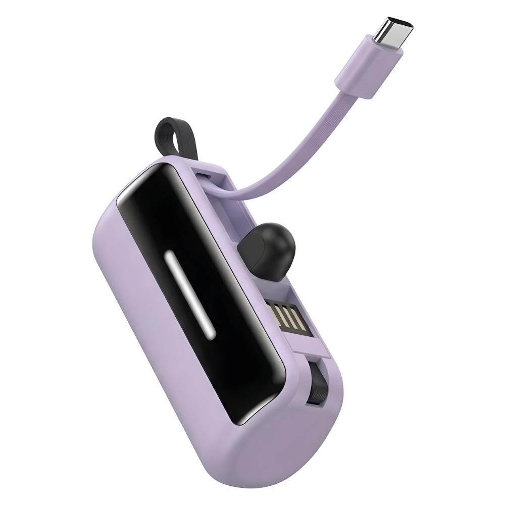 Effektiv, Pålitelig Mini Powerbank Med Stativ -Lilla - Ozerty