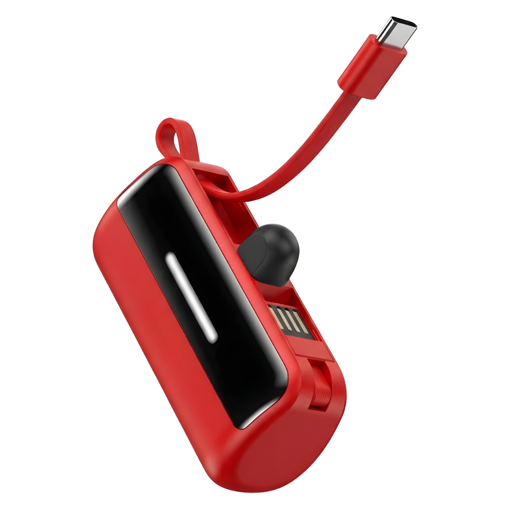Effektiv, Pålitelig Mini Powerbank Med Stativ -Rød - Ozerty