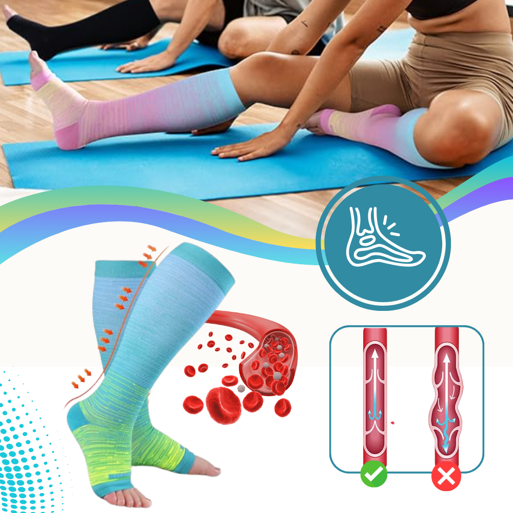 Elastiske Åpen-Tupp-Kompresjonssokker - Ozerty