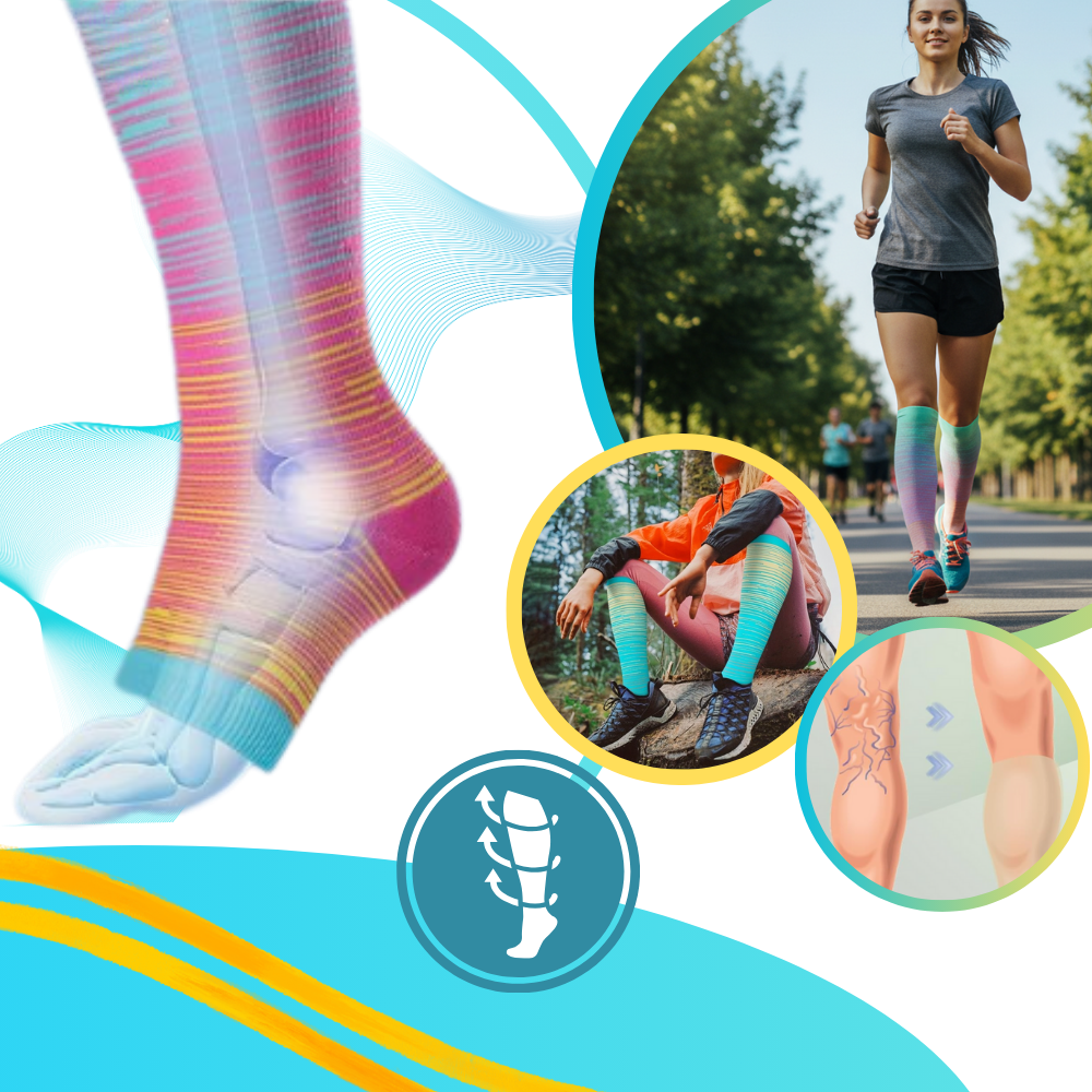 Elastiske Åpen-Tupp-Kompresjonssokker - Ozerty