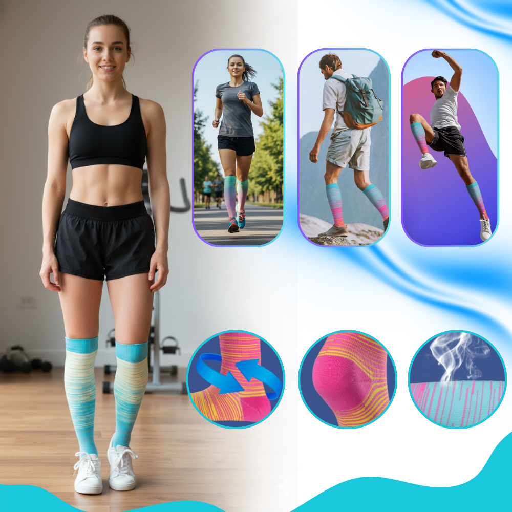 Elastiske Åpen-Tupp-Kompresjonssokker - Ozerty