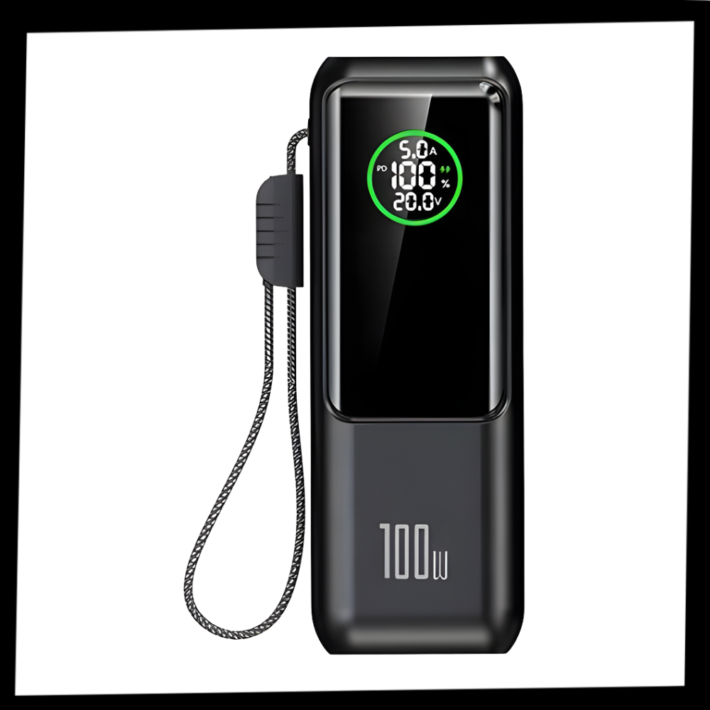 Powerbank Med Hurtiglading Og Innebygd Kabel - Ozerty