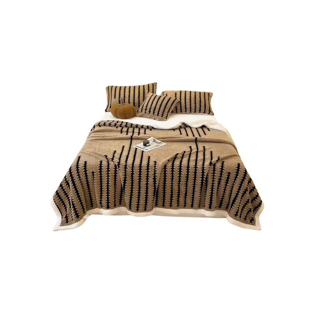 Fluffy Jacquard Vinterteppe -Kaffe - Ozerty