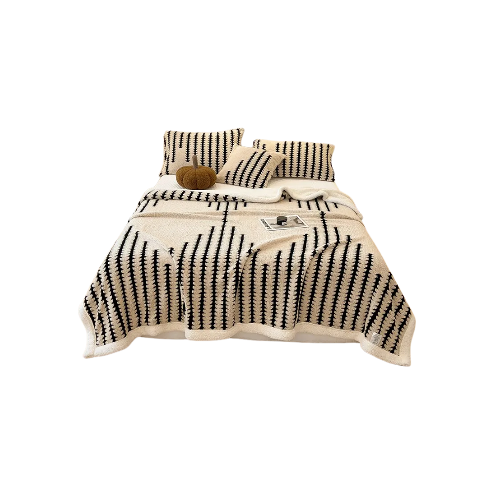 Fluffy Jacquard Vinterteppe -Khaki - Ozerty