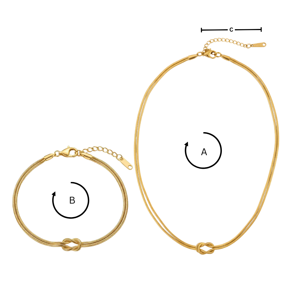 Halskjede og Armbånd med Kjærlighetsknute - Ozerty