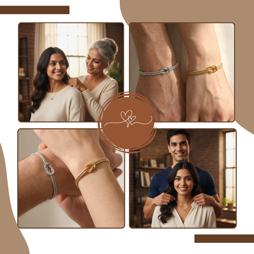 Halskjede og Armbånd med Kjærlighetsknute - Ozerty