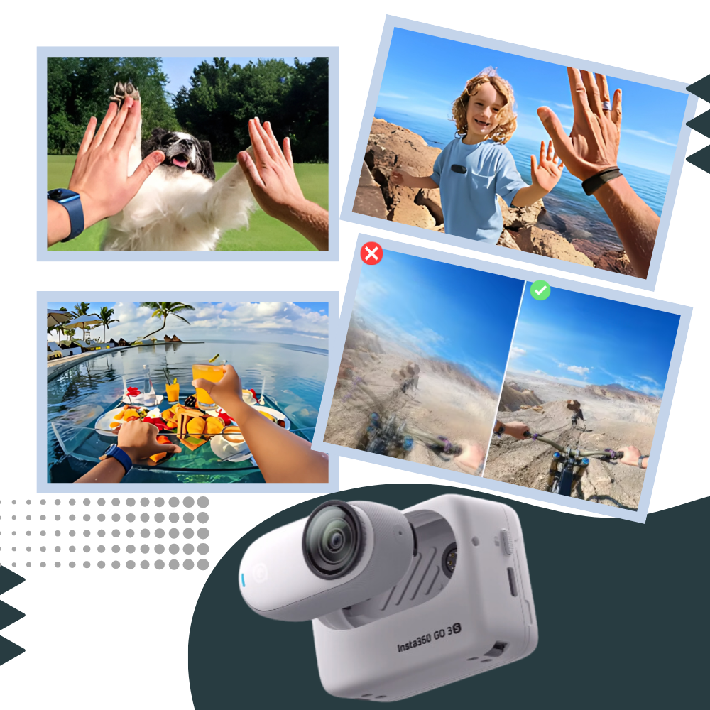 Insta 360 Håndfritt Kamera Med Magnetisk Montering  - Ozerty
