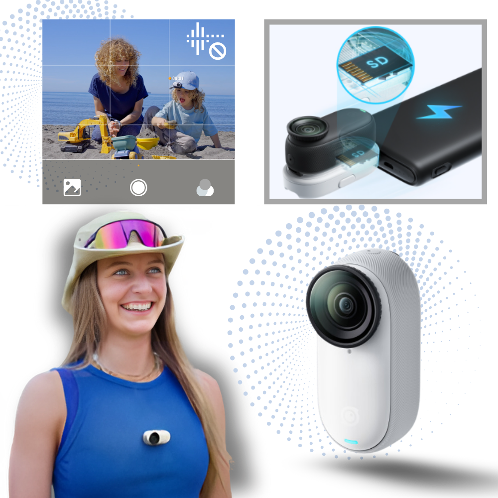 Insta 360 Håndfritt Kamera Med Magnetisk Montering  - Ozerty